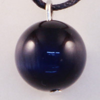 420010 - Подвеска шарик черно-синий кошачий глаз
