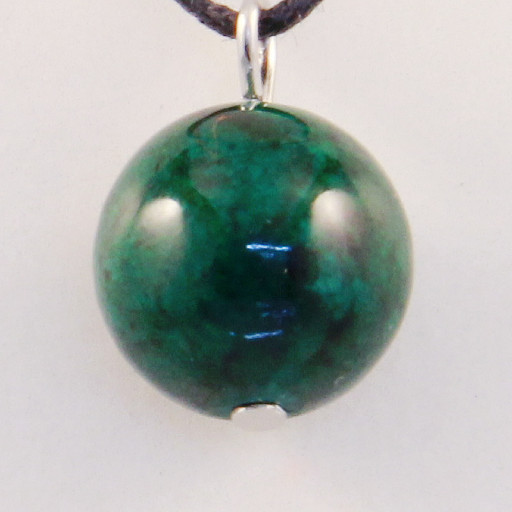 420017 - Подвеска шарик зеленый хризопраз