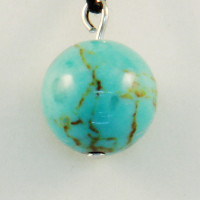420019 - Подвеска шарик зеленая бирюза