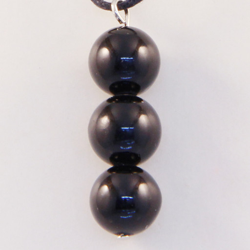 420040 - Подвеска три шарика черный агат