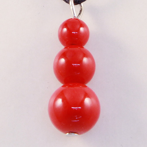 420060 - Подвеска пирамидка красный коралл