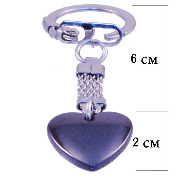 432007 - Брелок гематит  Сердечко