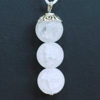 421102 - Подвеска три шарика 10 мм из кварца сахарного