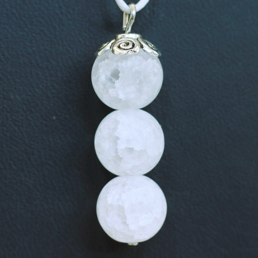 421102 - Подвеска три шарика 10 мм из кварца сахарного