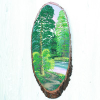 14160838 - Картина на спиле дерева извилистая тропинка 55 см лето