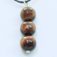 421158 - Подвеска три шарика 8 мм Канзаши коричневый